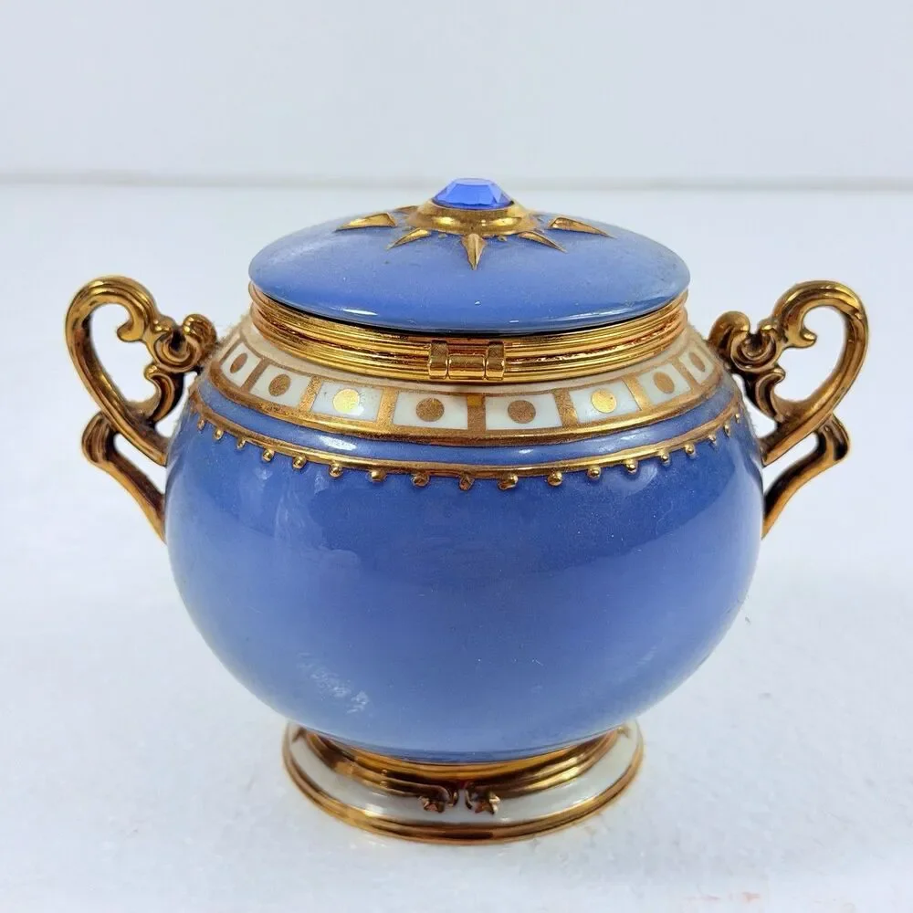 Vintage Ardleigh Elliott Titanic The Smoking Room Musical Porcelain Trinket Box